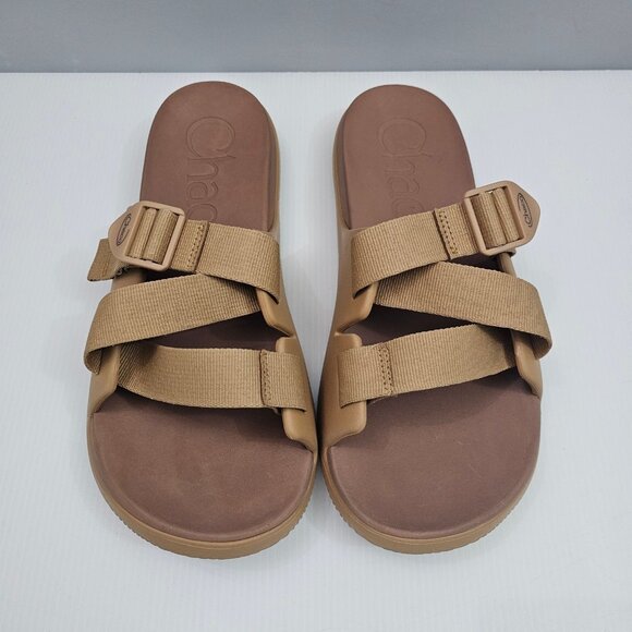 Chaco Chillos Slide Sandal Womens 12 Doe Tan Brown Adjustable Comfort Casual NEW - Picture 4 of 13